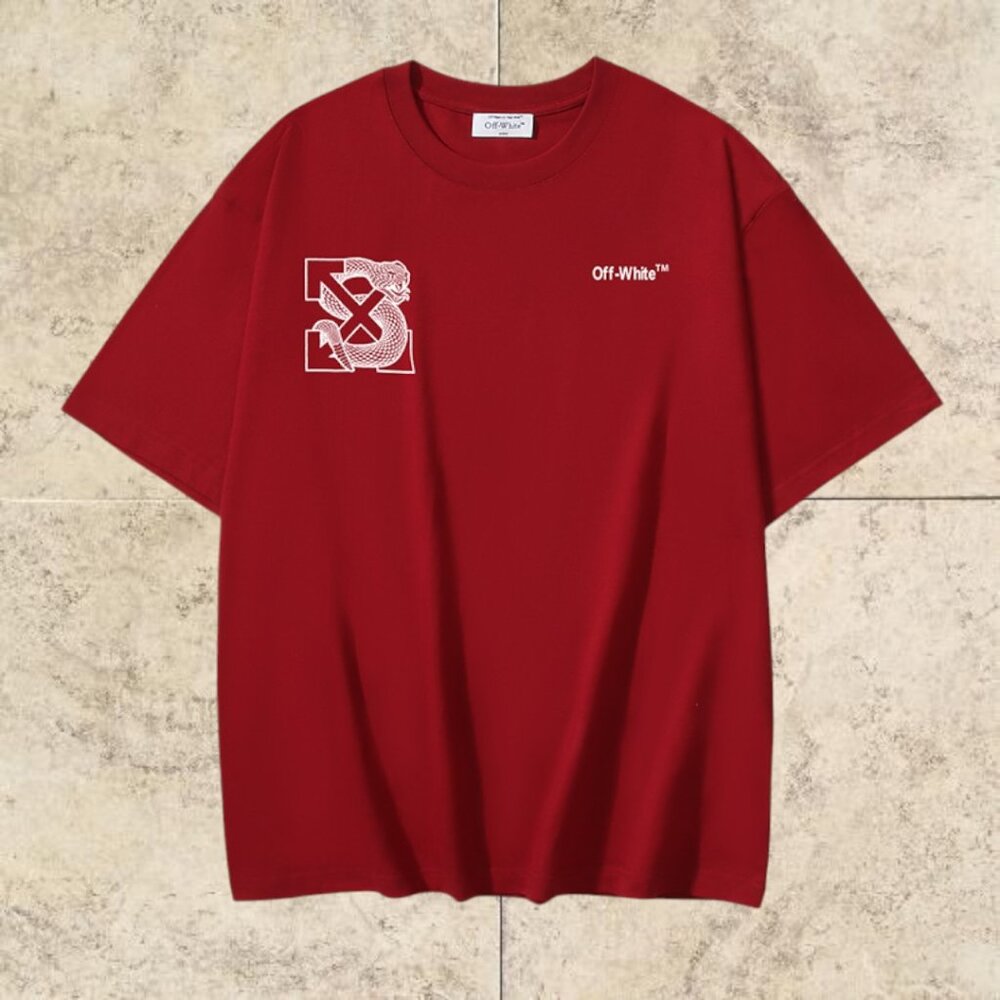 Off-White Men's Red T-Shirt